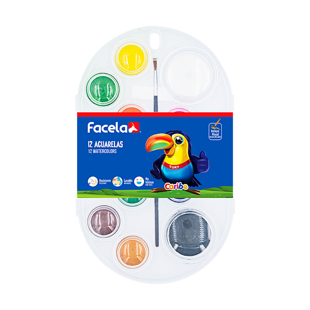 ACUARELA FACELA 12 COLORES