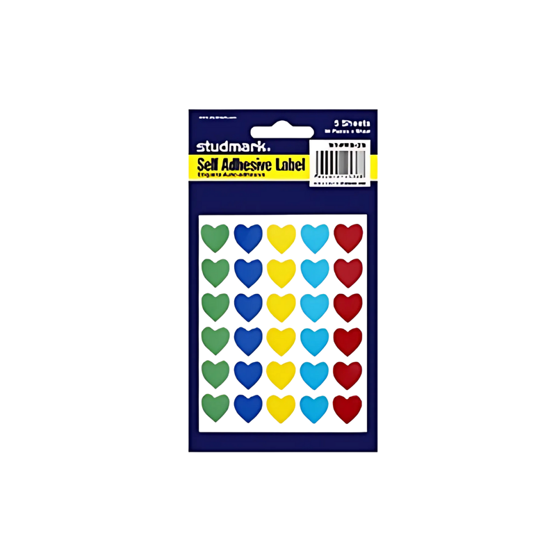 ETIQUETA METAL CORAZONES STUDMARK