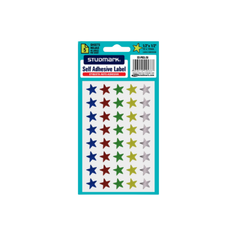 ETIQUETA METAL ESTRELLAS SURTIDO STUDMARK