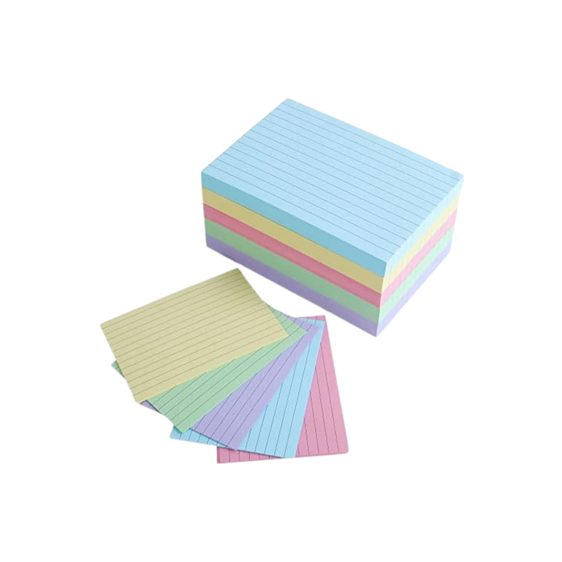 FICHA DE ESTUDIO #1 COLORES RAYADA 3X5" (PAQ 30)