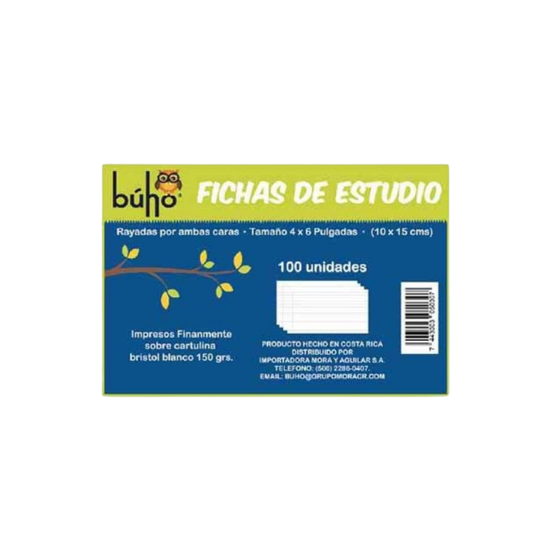 FICHA DE ESTUDIO #2 BLANCA RAYADA 4X6" (PAQ100)