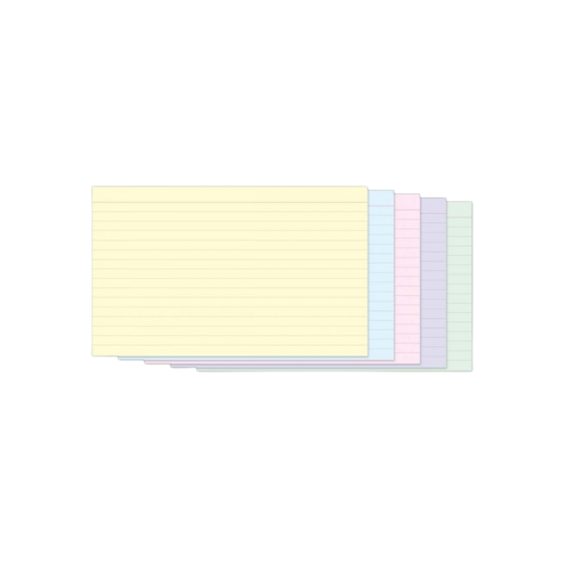 FICHA DE ESTUDIO #3 COLORES RAYADA 5X8" (PAQ 30)