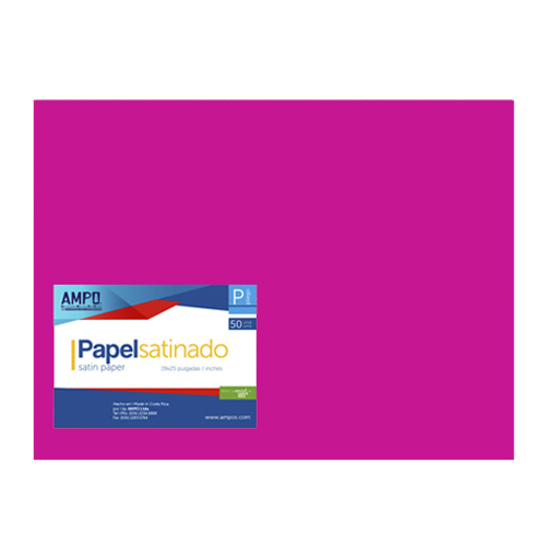 PAPEL SATINADO FUCSIA 19" X 25" (PAQ 50)