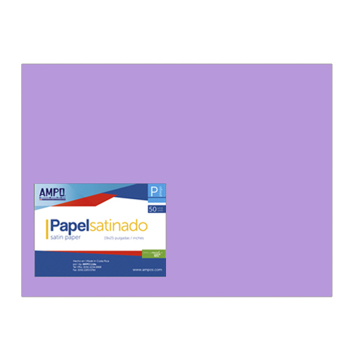 PAPEL SATINADO LILA 19" X 25" (PAQ 50)