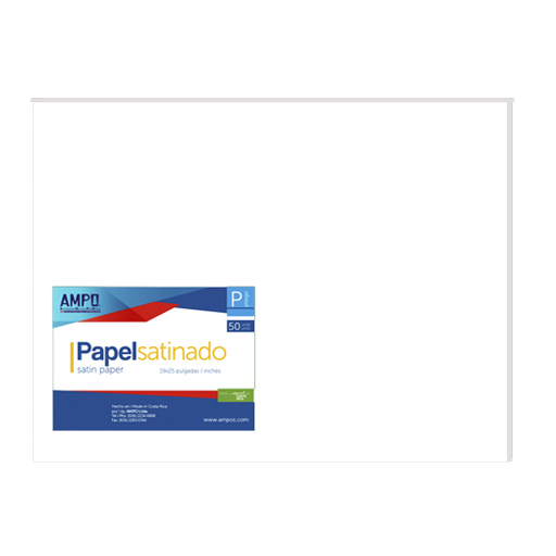 PAPEL SATINADO BLANCO 19" X 25" (PAQ 50)