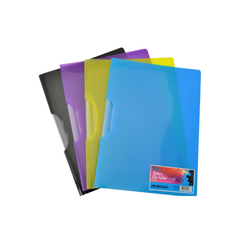 FOLDER A4 C-PRENSILLA PLASTI BOLSILLO, SURTIDO (12 UNID) STUDMARK
