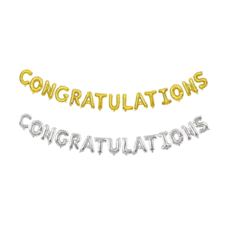 GLOBO METALICO FIGURA ROTULO CONGRATULATION 41X70