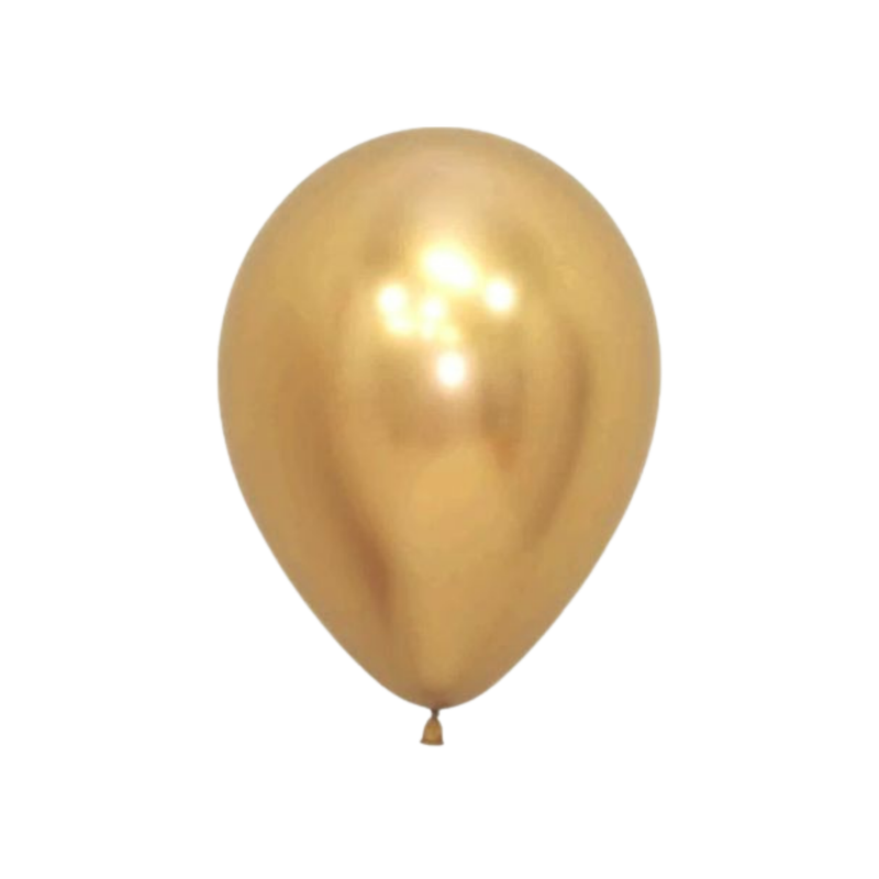 GLOBO No. 12 DORADO LATEX CROMADO (50 UDS)