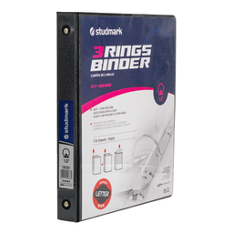 [ST-00106-A] PORTAFOLIO 3 ANILLOS 1" NEGRO STUDMARK