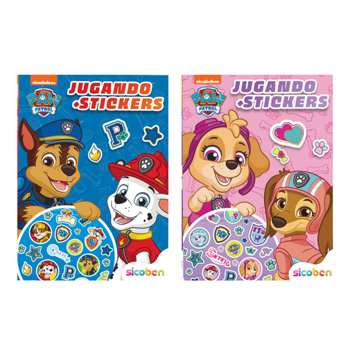 [OFF-BP-N-CS-3219] JUGANDO + STICKERS PAW PATROL PINK & BLUE27X20CM 24 PAG + 1 STICKERS SICOBEN