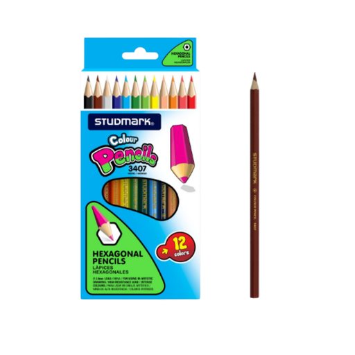 [ST-03407] LAPICES DE COLOR HEXAGONAL 12 UDS STUDMARK