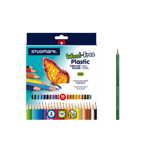 [OFF-ST-03462] LAPICES PLASTICOS DE 24 COLORES STUDMARK (CJ 24)
