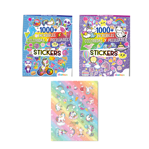 [OFF-70031] LIBRO DE STICKERS 1000 STICKERS 24 PAG MEDIDAS 20X27 CM SICOBEN