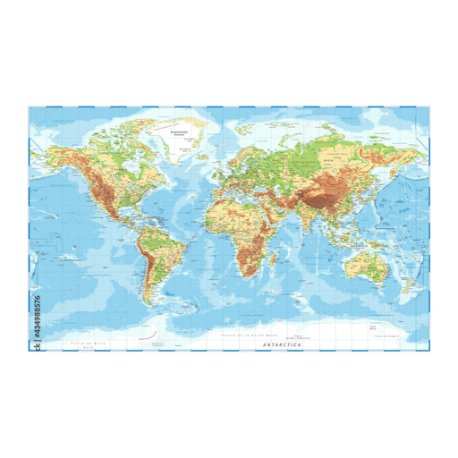 [OFF-35028] MAPA PLANISFERIO FÍSICO POLÍTICO UNIDAD