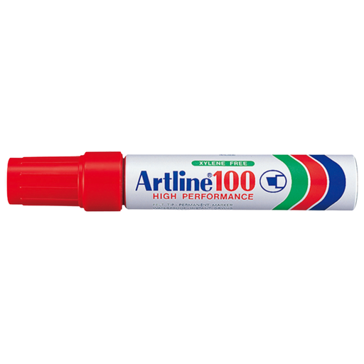[OFF-100R] MARCADOR PERM. RECARG. BISELADO ARTLINE 100 ROJO