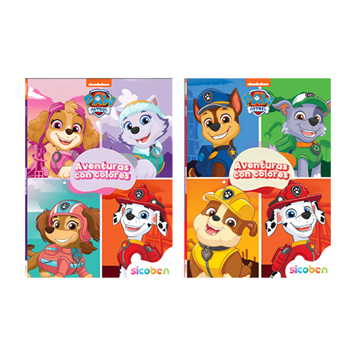 [OFF-BP-P-C-1489] AVENTURAS CON COLOR PAW PATROL 2 TITULOS 16 PAG SICOBEN