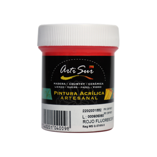 [OFF-0067] PINTURA ARTESANAL ROJO 30ML ARTISUR