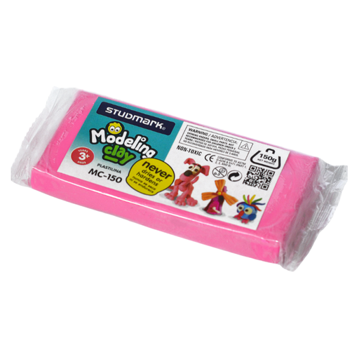 [OFF-ST-MC-150-P] PLASTILINA BARRA 150G ROSADA STUDMARK