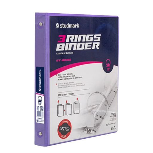 [OFF-ST-00106-V] PORTAFOLIO 3 ANILLOS 1" VIOLETA STUDMARK