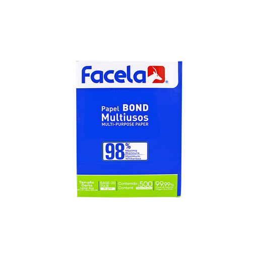 [OFF-PT16754] RESMA PAPEL BOND FACELA T/CARTA 8.5 x 11(75G) 98% BLANC