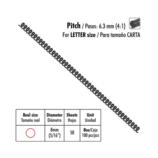 [OFF-SP46-5/16-A] RESORTE ESPIRAL PLAST. 5/16 NG 8MM 100