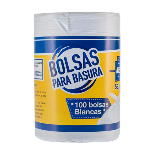 [OFF-30069] ROLLO BOLSAS BASURA BLANCAS MEDIANAS (60.9X69.5CM) LW 100UDS