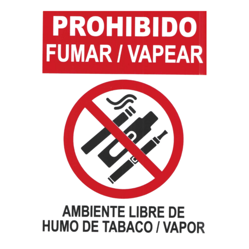 [OFF-919] ROTULO PROHIB. FUMAR AMB. LIBRE HUMO TABACO 20X30 CM