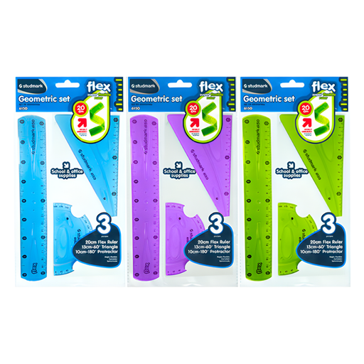 [OFF-ST-06171] SET DE GEOMETRIA FLEX 20 CM 3 PZS STUDMARK