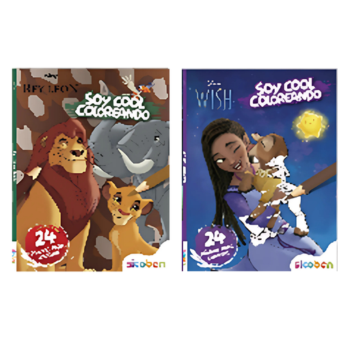 [OFF-D-9234] SOY COOL COLOREANDO REY LEON / WISH LIBRO DE COLOREAR - 24 PAG - BLANCO Y NEGRO - 21X27CM SICOBEN