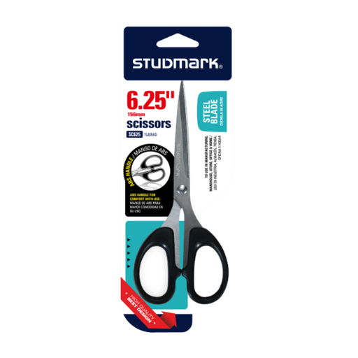 [OFF-ST-SC625] TIJERA 6.25" MANGO PLASTICO NEGRO STUDMARK UNIDAD