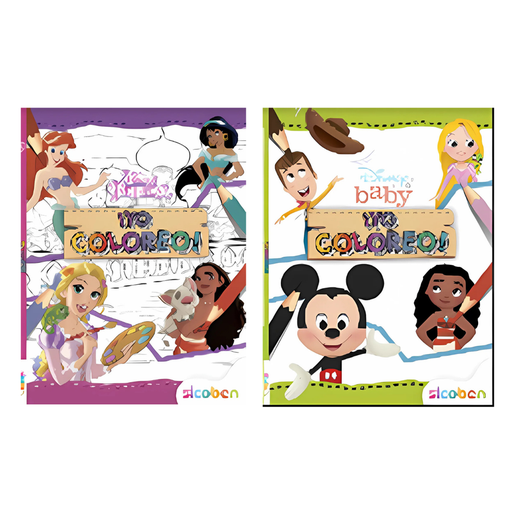 [OFF-D-3241] YO COLOREO PRINCESAS DISNEY / DISNEY BABY LIBRO DE COLOREAR - 24 PAG - BLANCO Y NEGRO - 21X27CM SICOBEN