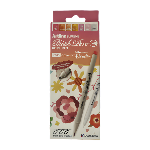 [OFF-772] ESTUCHE PTA. PINCEL FINA BRUSH SUPREME 6 TONOS ROSA