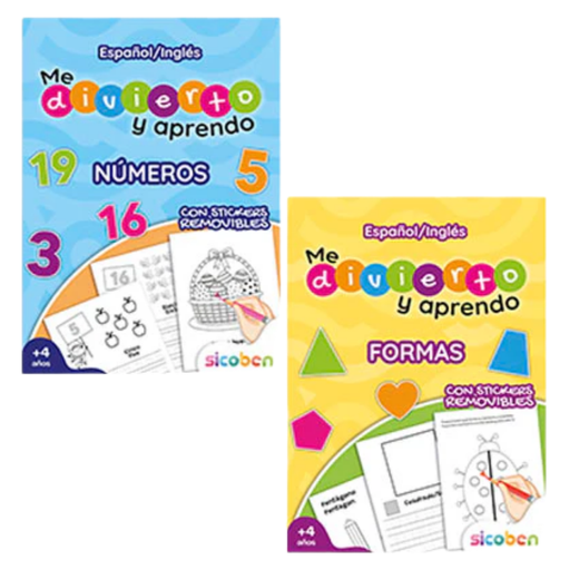 [OFF-MM-S-AS-4321] ME DIVIERTO Y APRENDO CON FORMAS/NUMEROS 48PAG Y 2PAG STICKERS BLANCO Y NEGRO SICOBEN