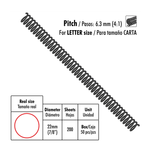 [OFF-SP46-7/8-A] RESORTE ESPIRAL PLAST 7/8 NG 22MM 50UDS STUDMARK