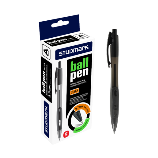 [OFF-ST-03121-A] BOLIGRAFO STUDMARK RETRACTIL NEGRO (CJ 12)