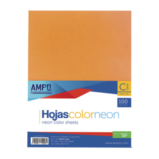 [OFF-HC100] HOJAS PAPEL BOND COLORES FUERTES AMPO (PAQ 100)