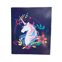 [PT-UN] PORTAFOLIO TAPA DURA 3 ANILLOS UNICORNIO