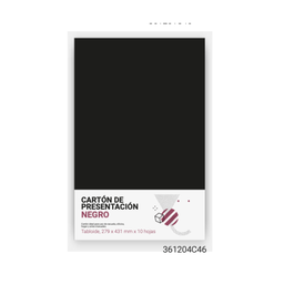 [361204C46] CARTON PRESENTACIÓN NEGRO (TABLOIDE) 11X17 (PAQ 10)