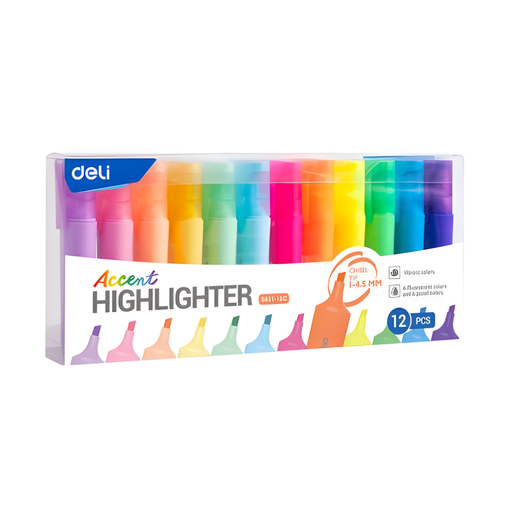[OFF-S621-12C] BLISTER DE 12 RESALTADORES MIX PASTEL/NEON 