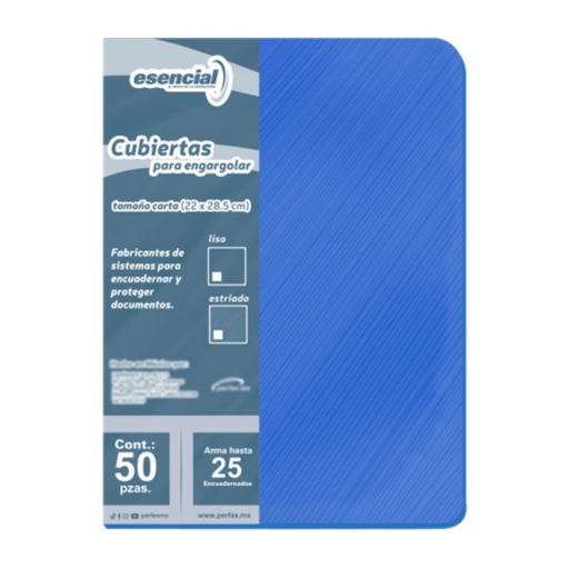 [OFF-CEC] CUBIERTA P ENCUADERNAR ESTRIADO CELESTE (50) 