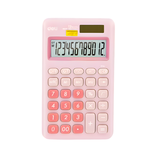 [OFF-M120R] CALCULADORA DE ESCRITORIO 12 DIG ROSADA DELI
