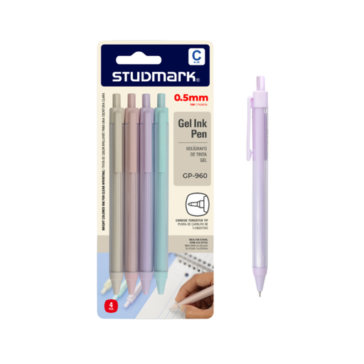 [OFF-ST-GP-960-C] BOLIGRAFO 0.5MM GEL AZUL 4 PZS STUDMARK