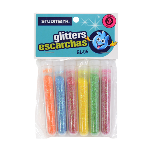 [OFF-ST-GL-05] ESCARCHA TUBITOS SURTIDOS 3G 6 UNIDS STUDMARK