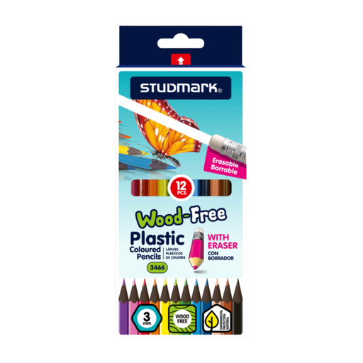 [OFF-ST-03466] LAPICES PLASTICOS DE 12 CON BORRADOR STUDMARK