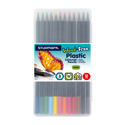 [OFF-ST-03465] LAPICES PLASTICOS DE 12 CON ESTUCHE STUDMARK