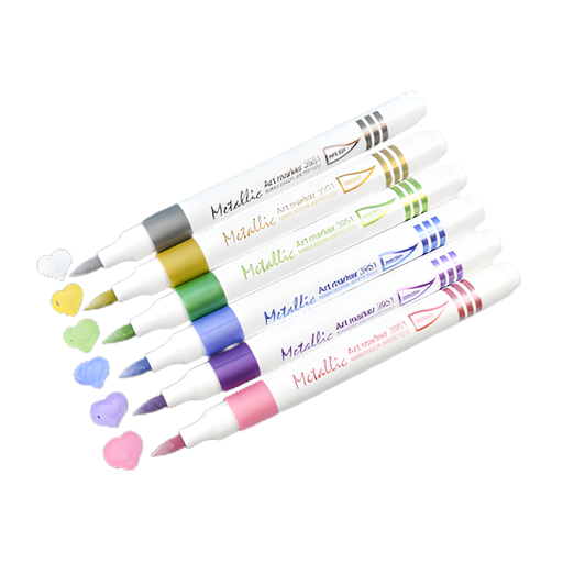 [OFF-ST-03951-6] MARCADOR ARTISTICO PINCEL METALICO 6 COLORES STUDMARK