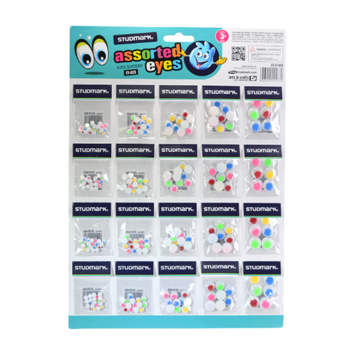 [OFF-ST-EY-02S] OJOS MOVILES COLORES DIFERENTES TAMAÑOS 20 UNIDS STUDMARK