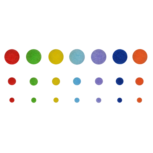 [OFF-ST-POM-05] POM POM ARCOIRIS 200 PZS 3 TAMAÑOS STUDMARK