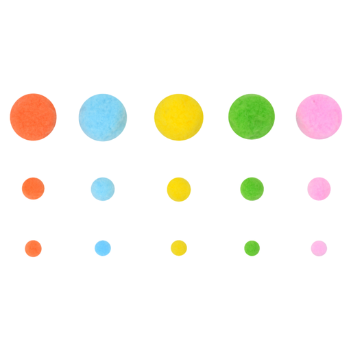 [OFF-ST-POM-07] POM POM PASTEL 200 PZS 6 TAMAÑOS STUDMARK