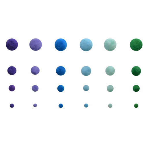 [OFF-ST-POM-08] POM POM SIRENA 250 PZS 4 TAMAÑOS STUDMARK